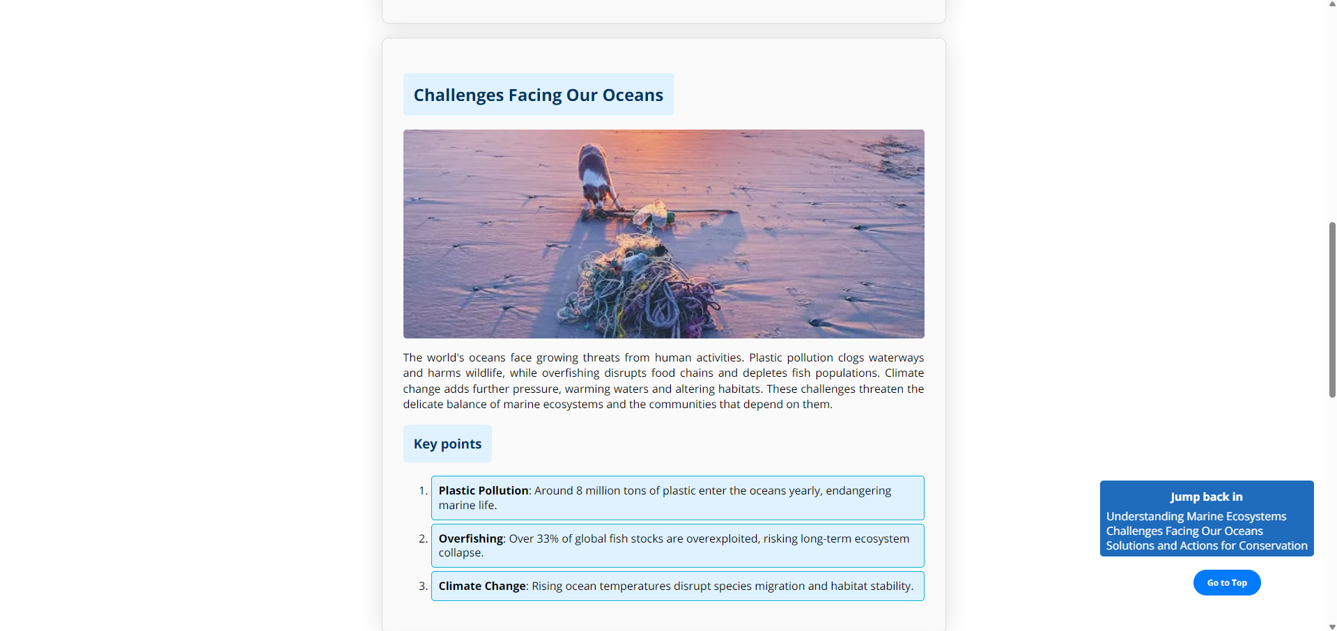 Content page snapshot