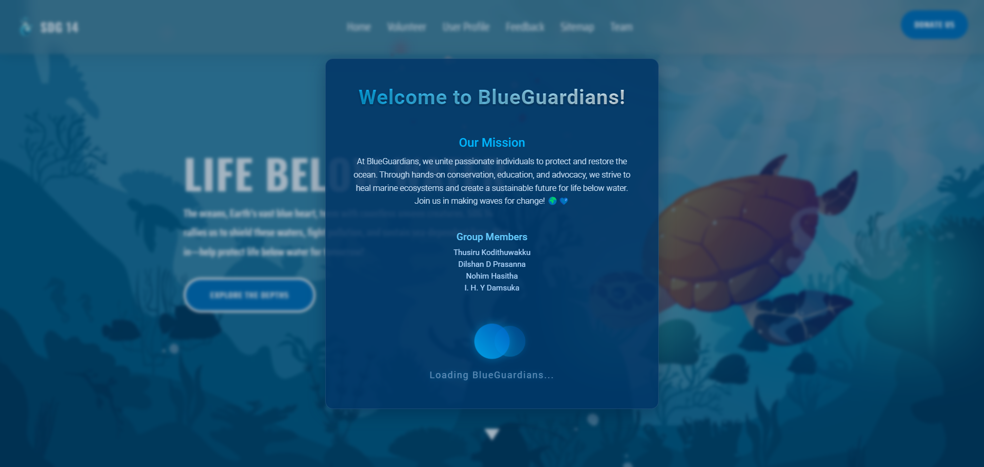 Splash page snapshot